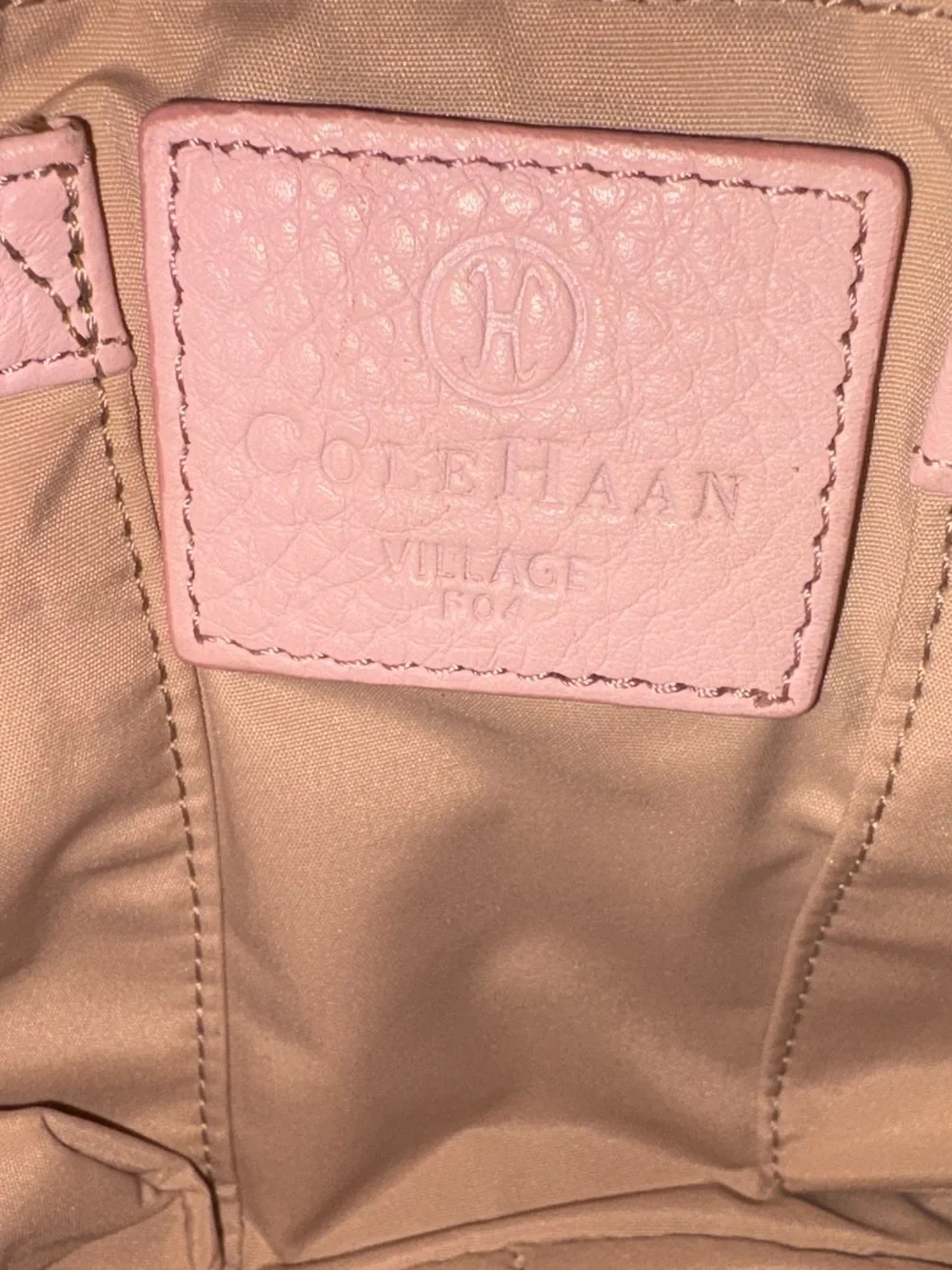 Cole Haan Soft Pink Pebbled Leather Satchel Bag